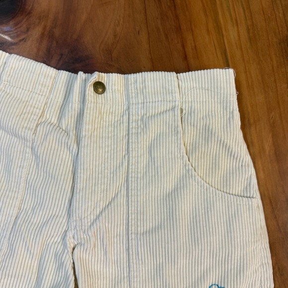 Vintage 80s 70s OP Mens Shorts 30 Cotton Corduroy Beach Longriders Cream M23 - Picture 2 of 5